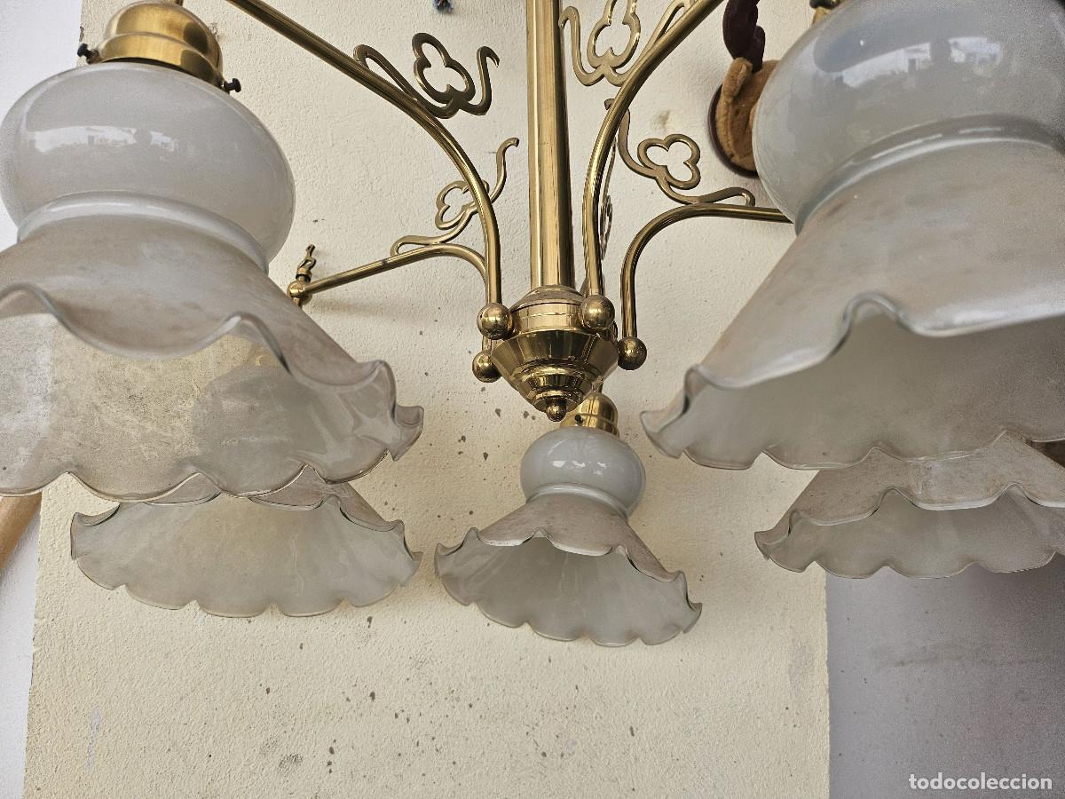 Vintage: lampoara de metal con tulipas - Foto 9