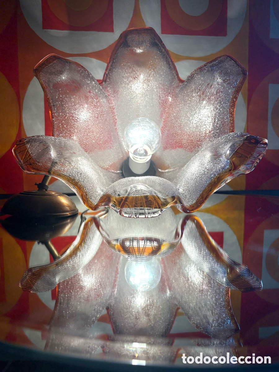 Vintage: L&Aacute;MPARA CRISTAL SOPLADO. - Foto 2