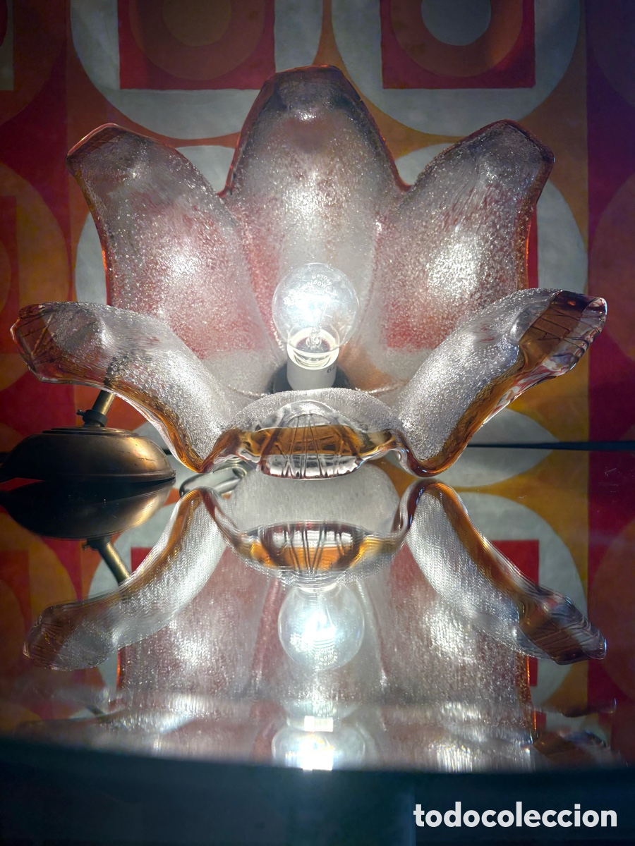 Vintage: L&Aacute;MPARA CRISTAL SOPLADO. - Foto 3