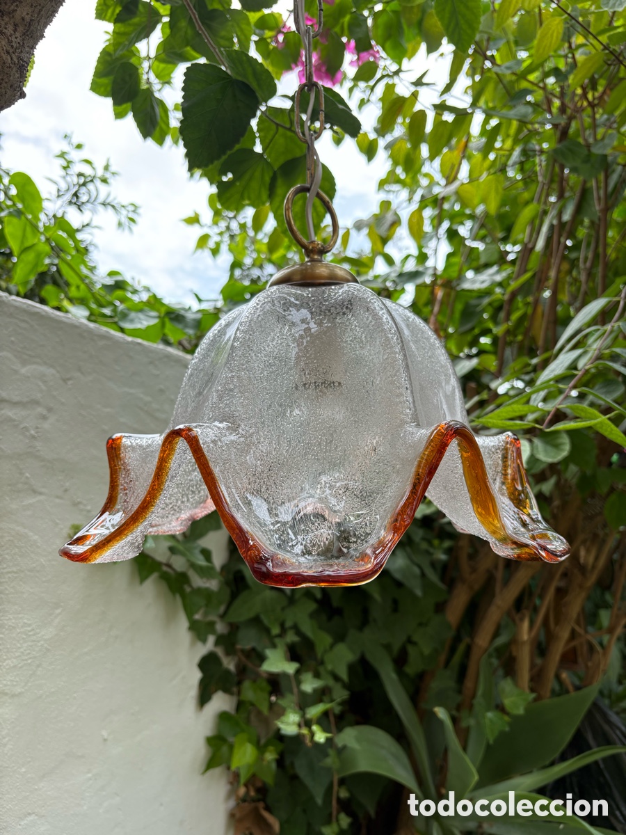 Vintage: L&Aacute;MPARA CRISTAL SOPLADO. - Foto 4