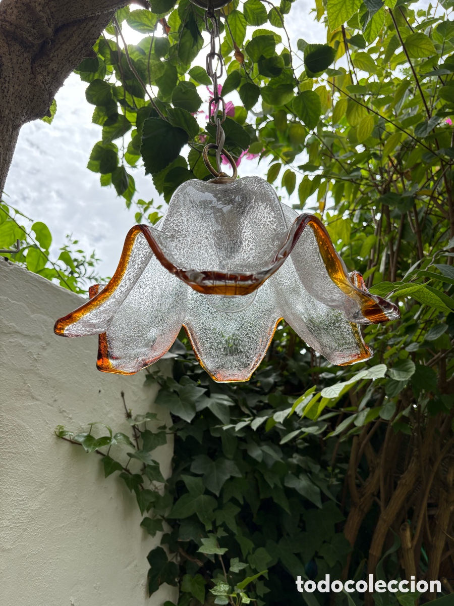 Vintage: L&Aacute;MPARA CRISTAL SOPLADO. - Foto 5