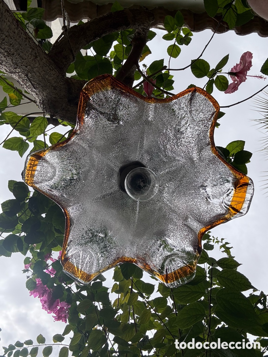 Vintage: L&Aacute;MPARA CRISTAL SOPLADO. - Foto 6