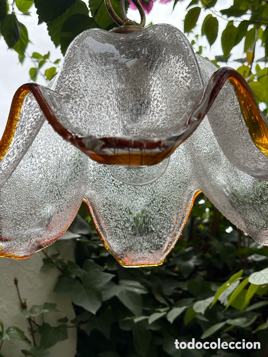 Vintage: L&Aacute;MPARA CRISTAL SOPLADO. - Foto 7