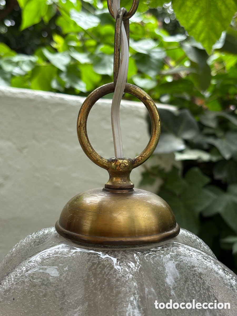 Vintage: L&Aacute;MPARA CRISTAL SOPLADO. - Foto 8