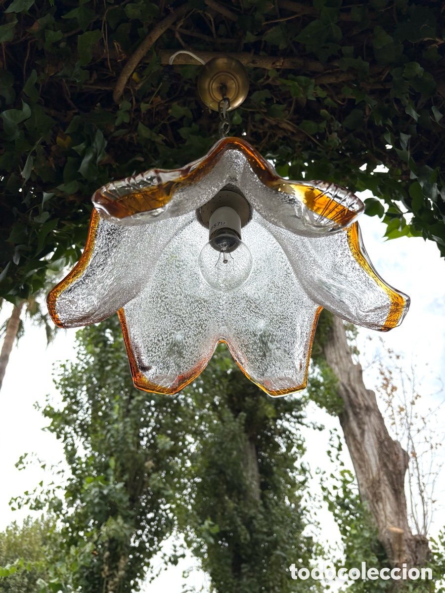 Vintage: L&Aacute;MPARA CRISTAL SOPLADO. - Foto 12
