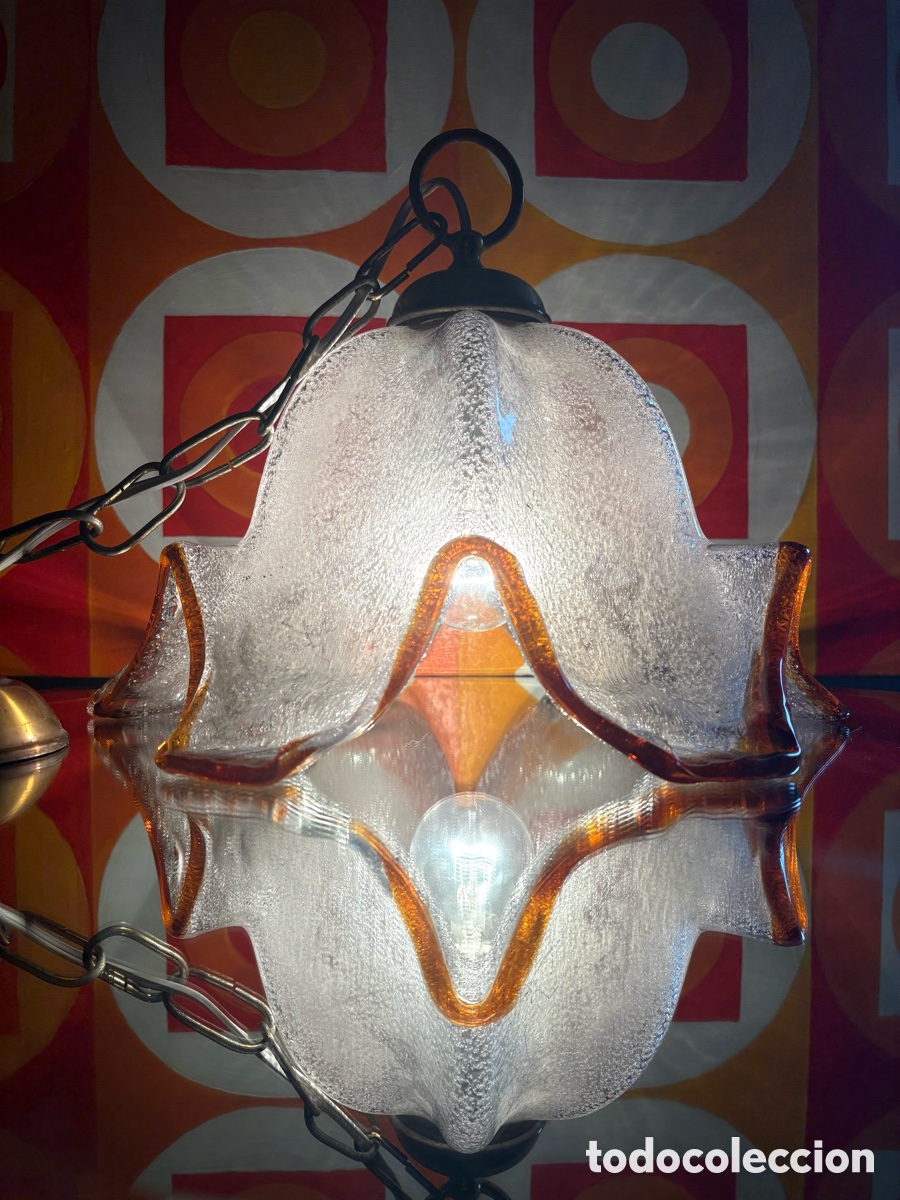 Vintage: L&Aacute;MPARA CRISTAL SOPLADO. - Foto 1