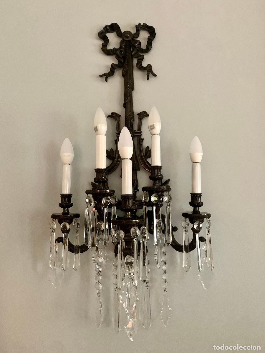 Vintage: Apliques de pared con cristales - Foto 1