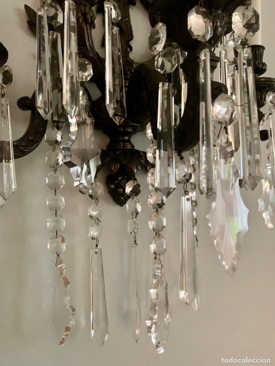 Vintage: Apliques de pared con cristales - Foto 5