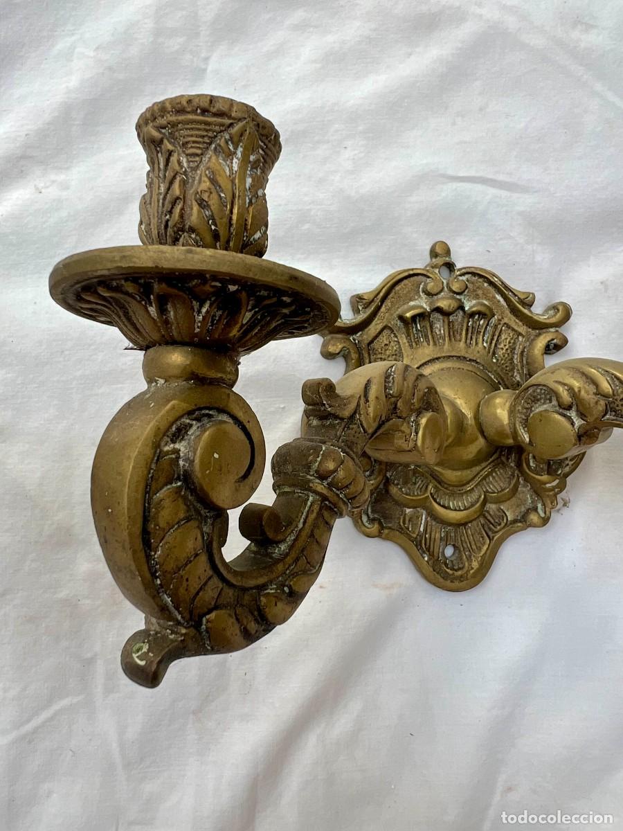 Vintage: Apliques en candelabro de bronce - Foto 3