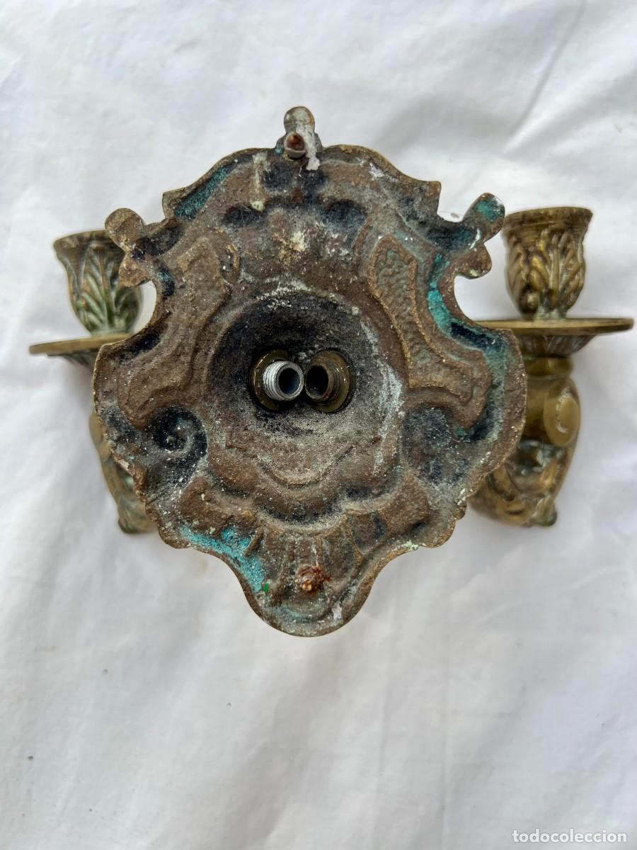 Vintage: Apliques en candelabro de bronce - Foto 11