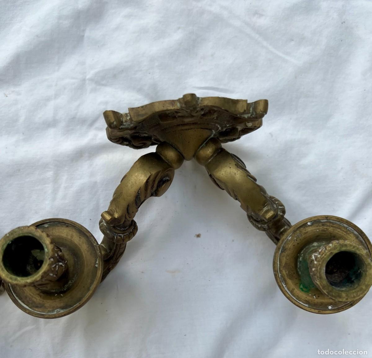 Vintage: Apliques en candelabro de bronce - Foto 12