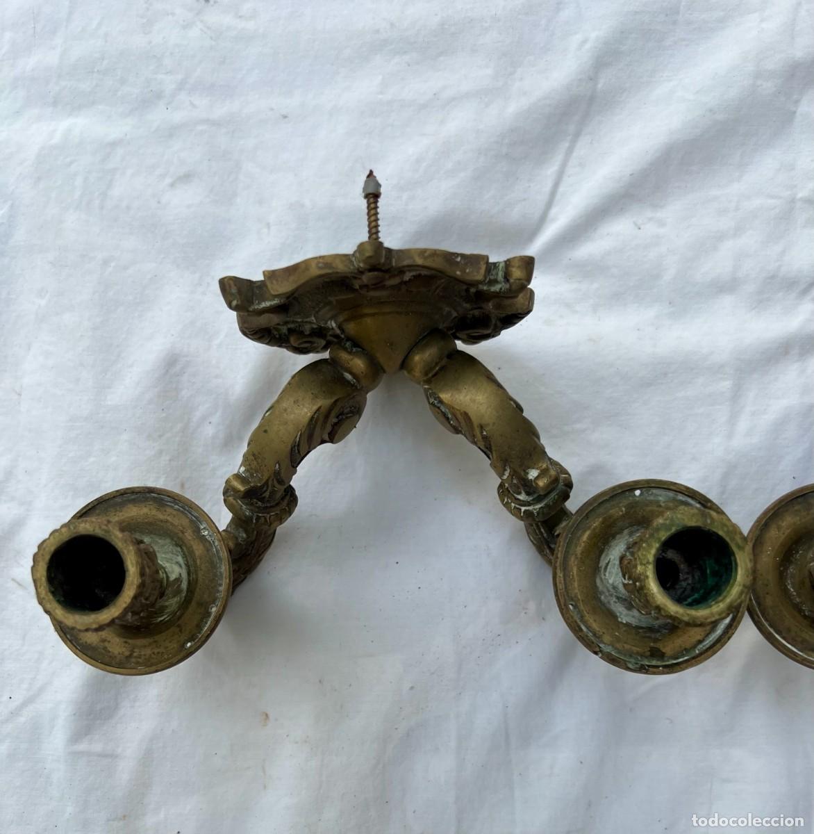 Vintage: Apliques en candelabro de bronce - Foto 13