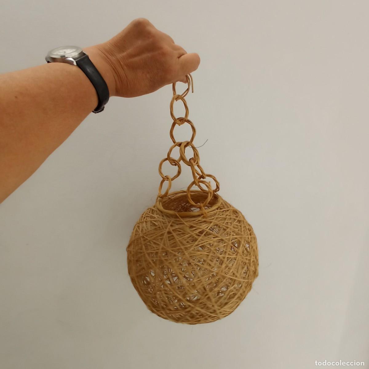 Vintage: Esfera de cuerda de yute para l&aacute;mpara - Foto 1