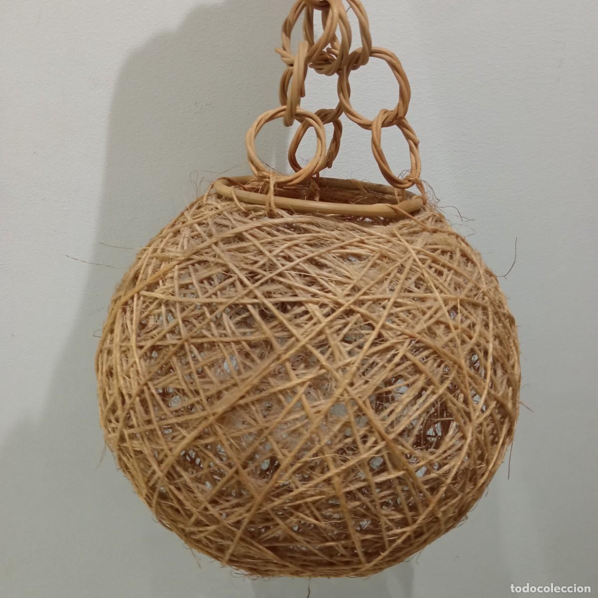 Vintage: Esfera de cuerda de yute para l&aacute;mpara - Foto 2