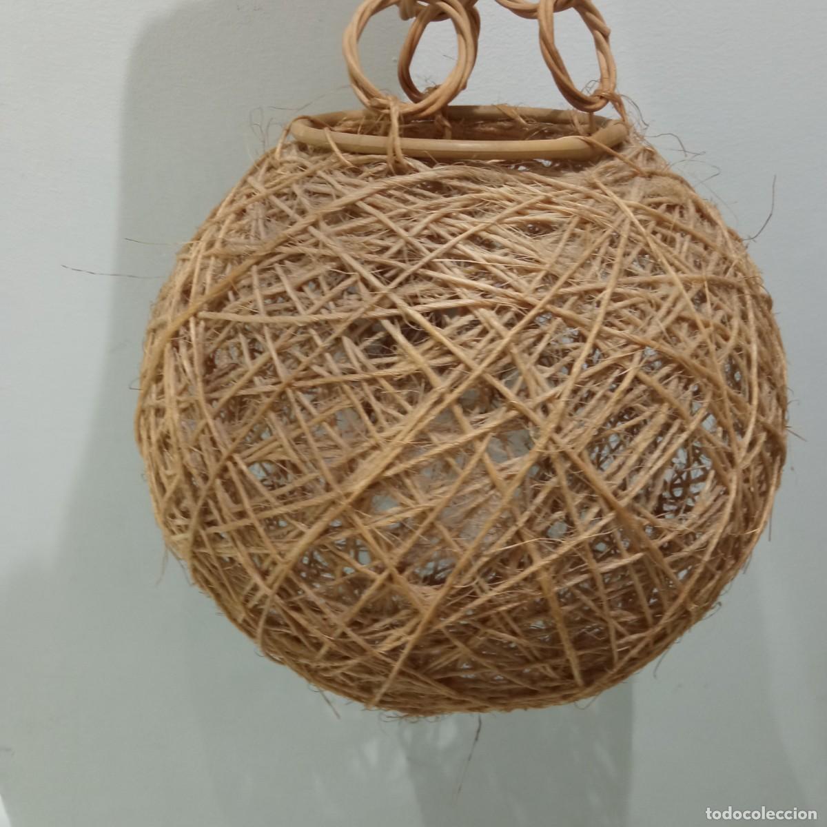 Vintage: Esfera de cuerda de yute para l&aacute;mpara - Foto 3