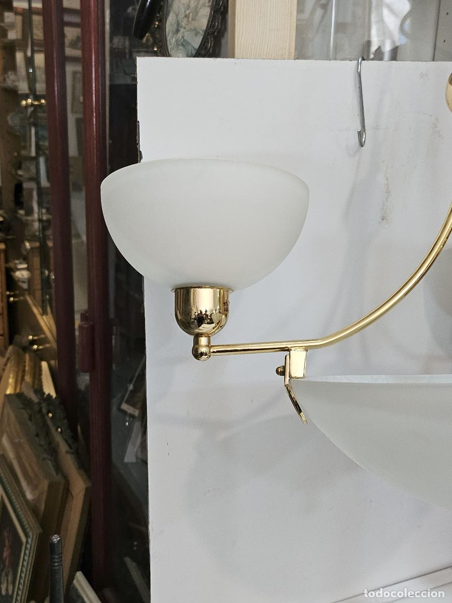 Vintage: lampara de metal y opalino - Foto 3