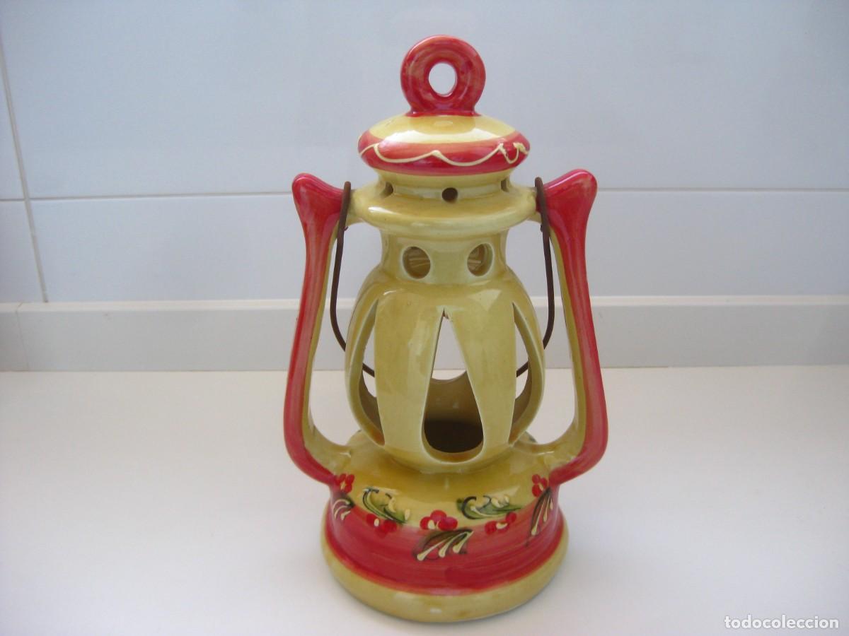 Vintage: QUINQUE LAMPARA FAROL CERAMICA - Foto 1