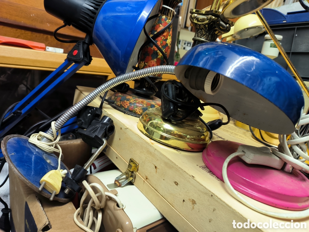 Vintage: Lote 12 l&aacute;mparas de todo tipo - Foto 3