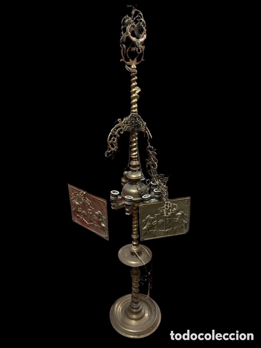Vintage: L&aacute;mpara Vintage Arabe. Bronce. - Foto 1