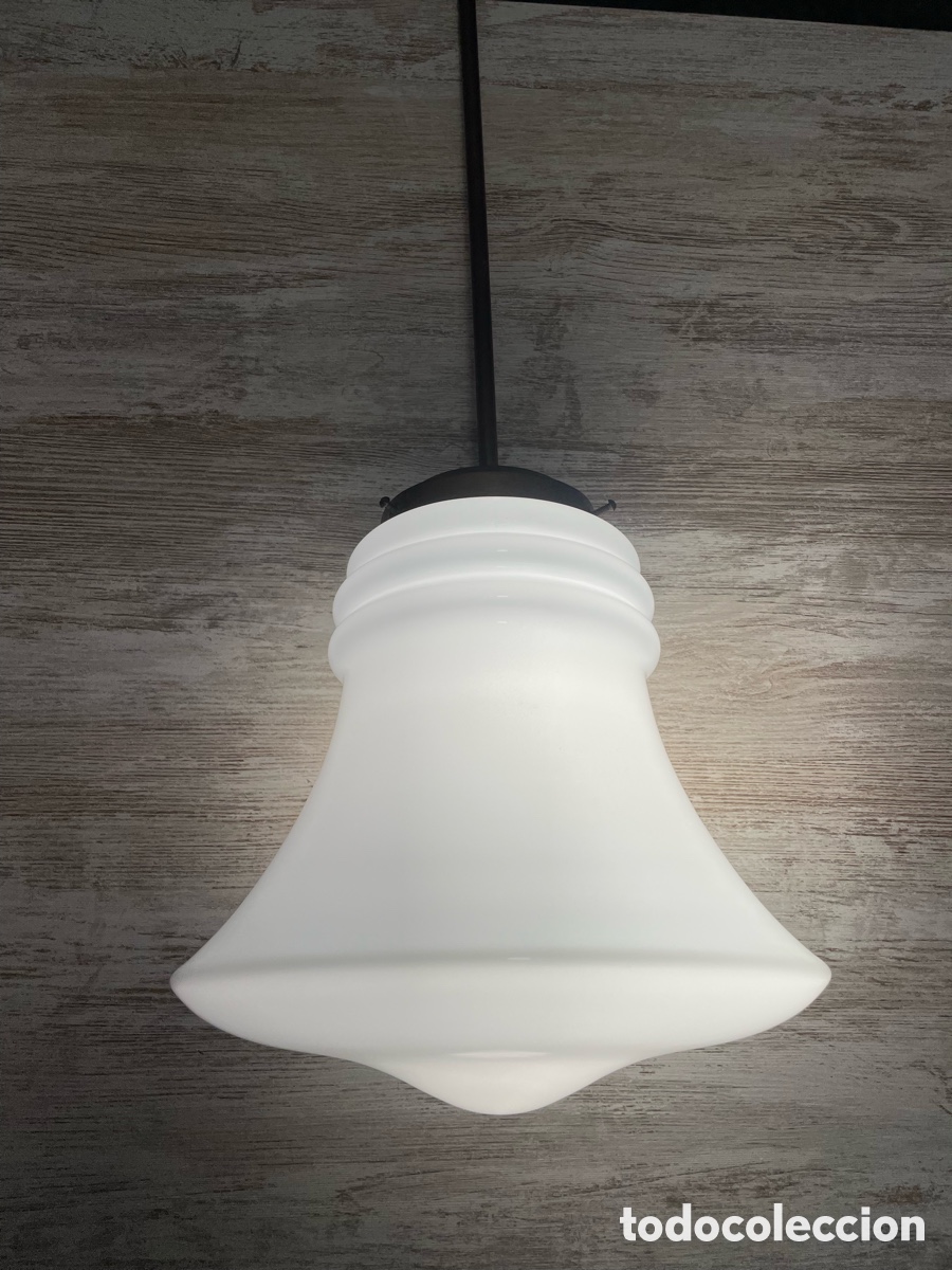 Vintage: L&Aacute;MPARA OPALINA TECHO BLANCA - Foto 3