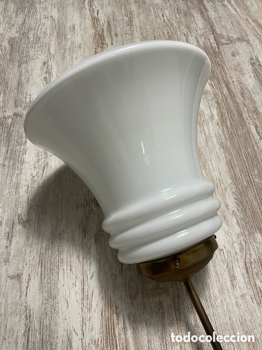 Vintage: L&Aacute;MPARA OPALINA TECHO BLANCA - Foto 4