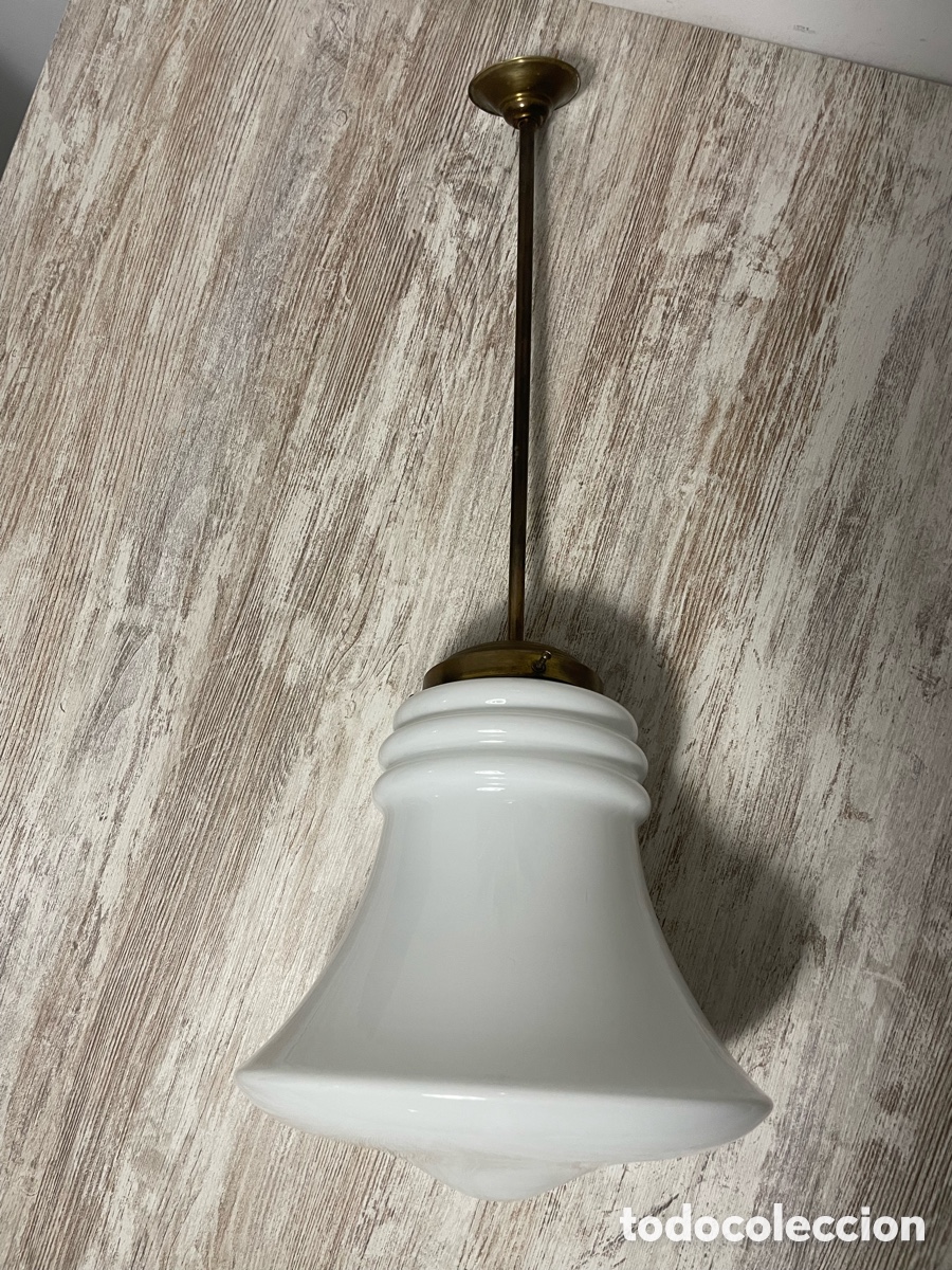 Vintage: L&Aacute;MPARA OPALINA TECHO BLANCA - Foto 1