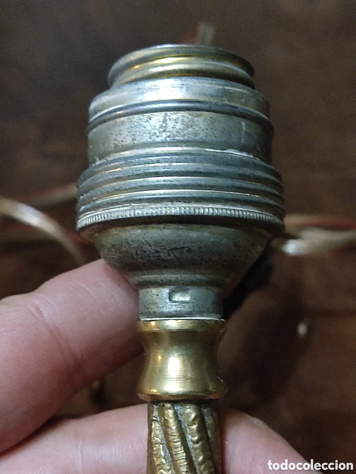 Vintage: Pareja l&aacute;mparas bronce 18 cm - Foto 4