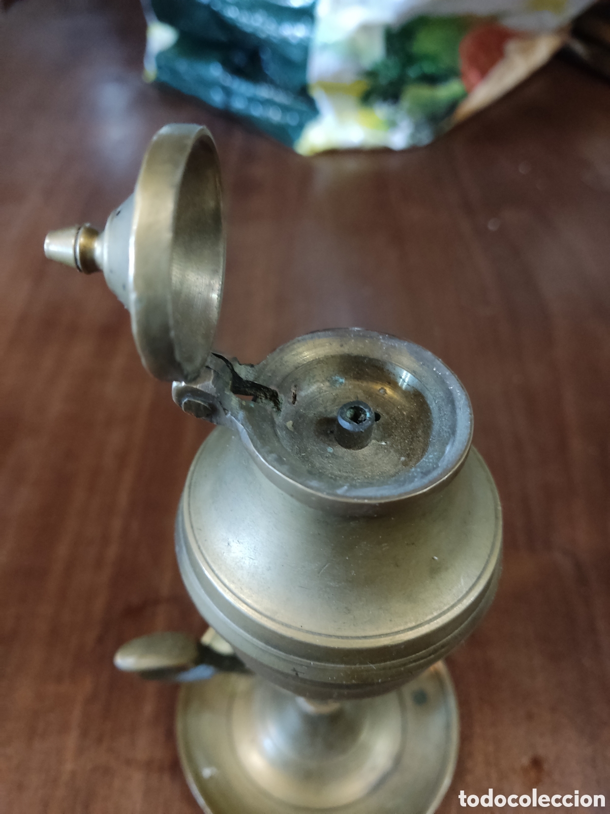 Vintage: Antigua l&aacute;mpara de aceite 18 cm - Foto 2