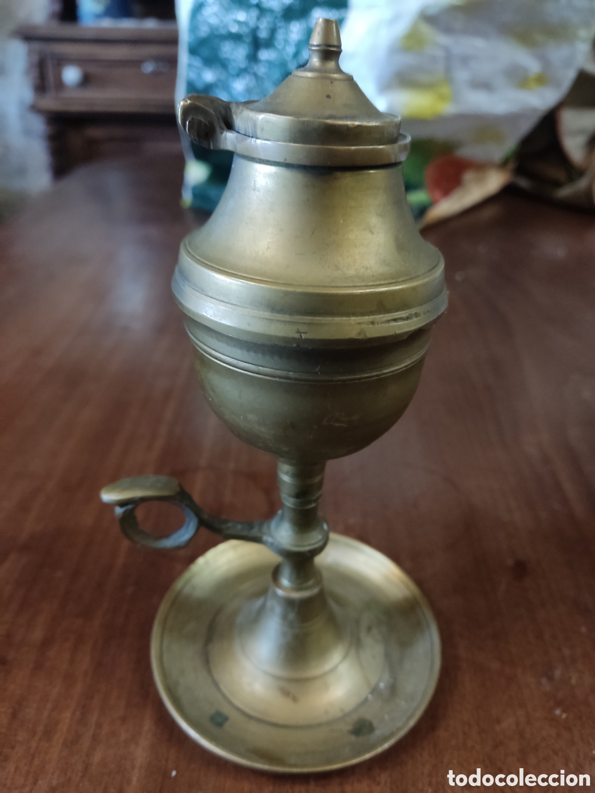 Vintage: Antigua l&aacute;mpara de aceite 18 cm - Foto 3