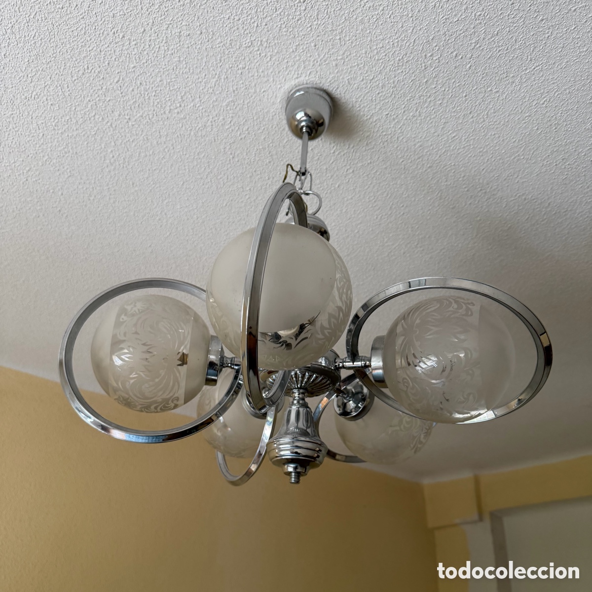 Vintage: L&aacute;mpara techo cromada 5 luces E14 - Foto 2