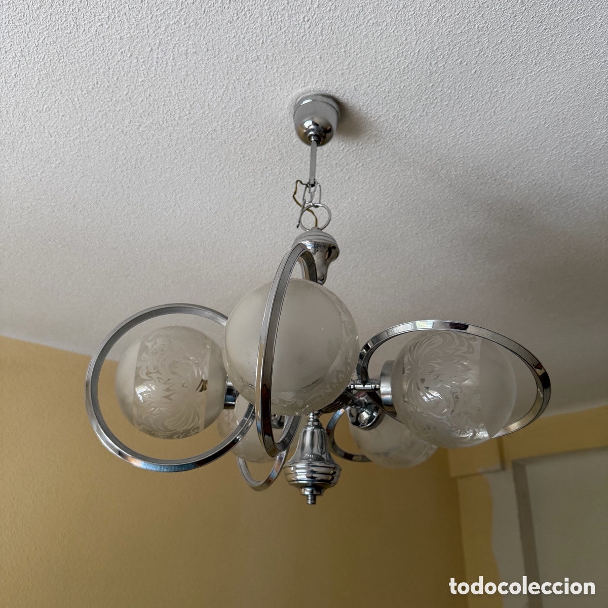 Vintage: L&aacute;mpara techo cromada 5 luces E14 - Foto 3