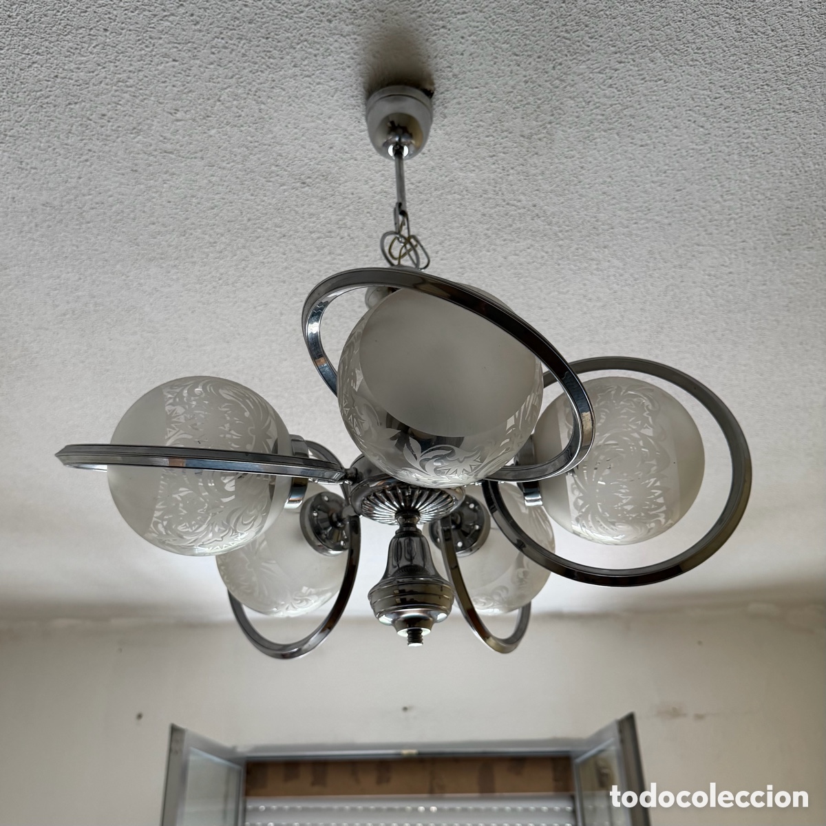 Vintage: L&aacute;mpara techo cromada 5 luces E14 - Foto 4