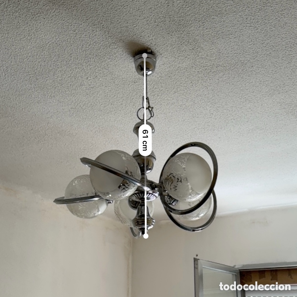 Vintage: L&aacute;mpara techo cromada 5 luces E14 - Foto 5