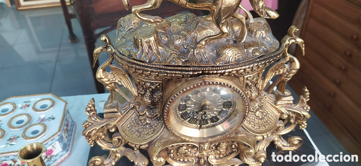 Vintage: Reloj Frances de bronce siglo XIX - Foto 3