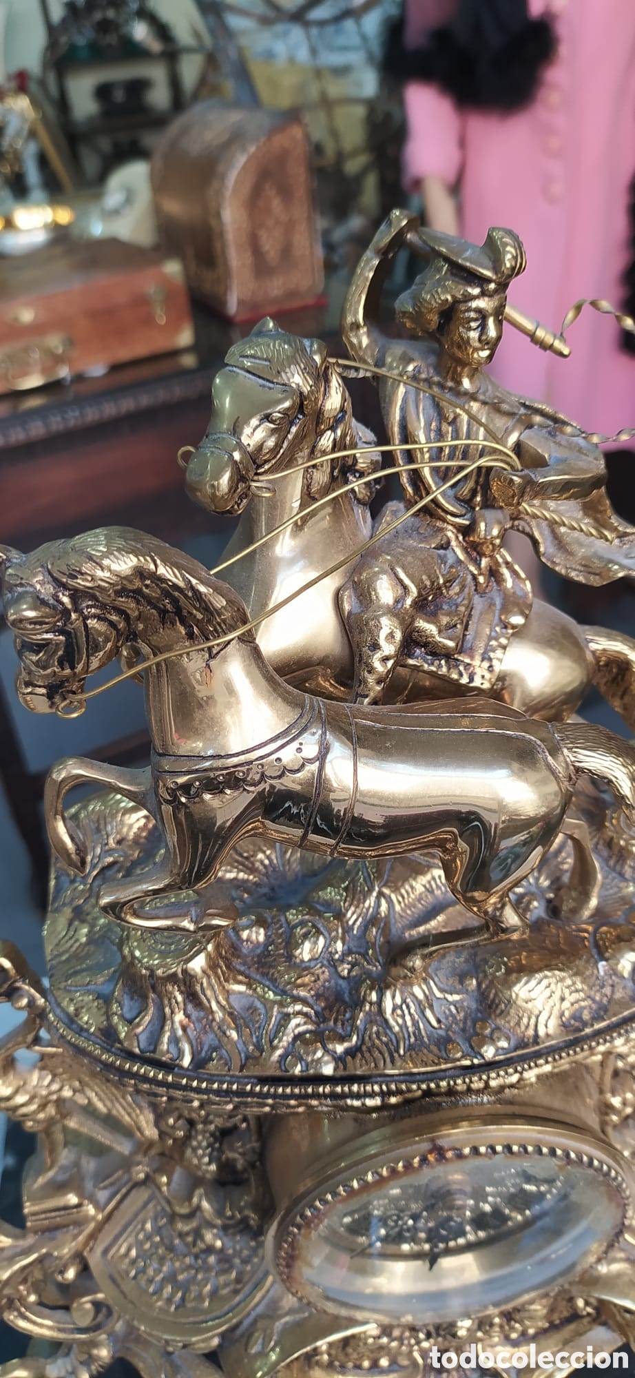 Vintage: Reloj Frances de bronce siglo XIX - Foto 6