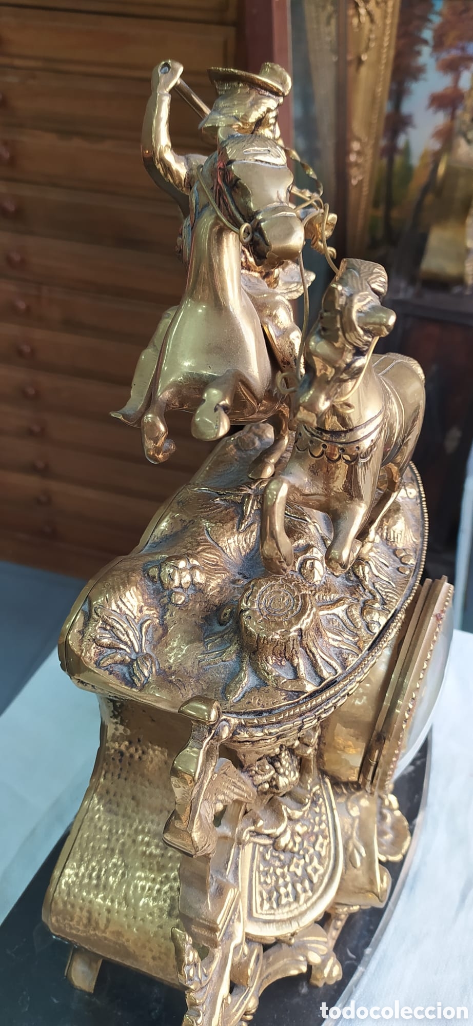 Vintage: Reloj Frances de bronce siglo XIX - Foto 11