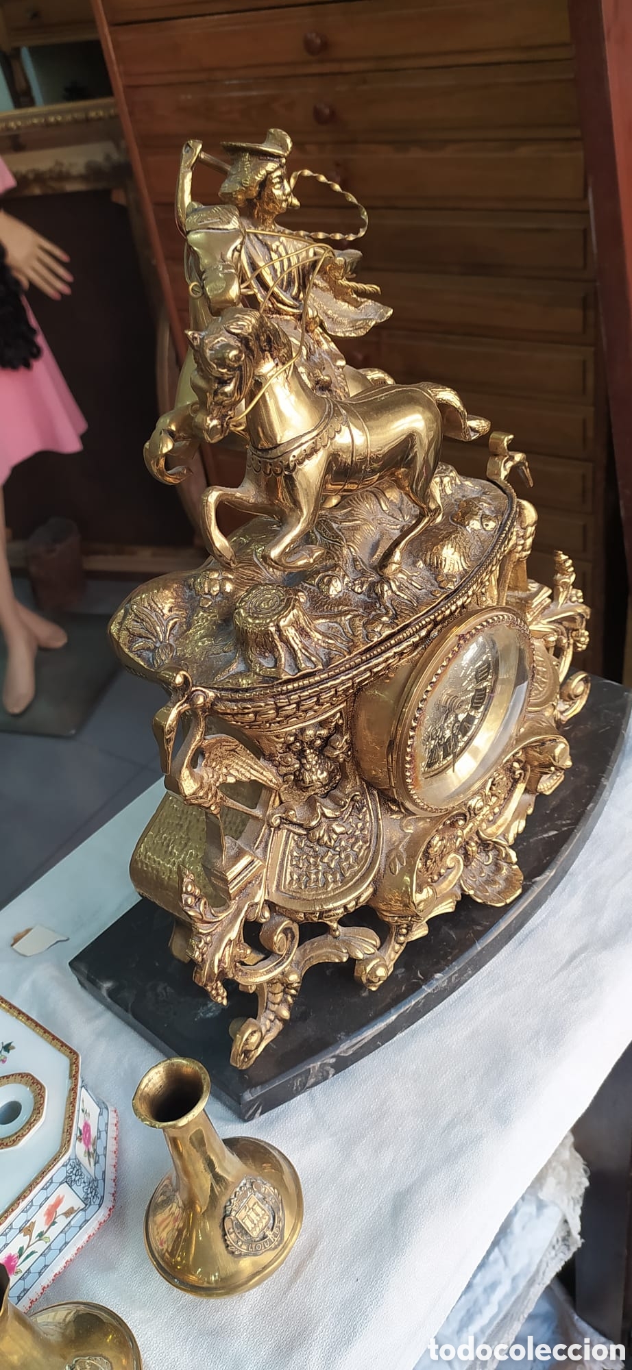 Vintage: Reloj Frances de bronce siglo XIX - Foto 12