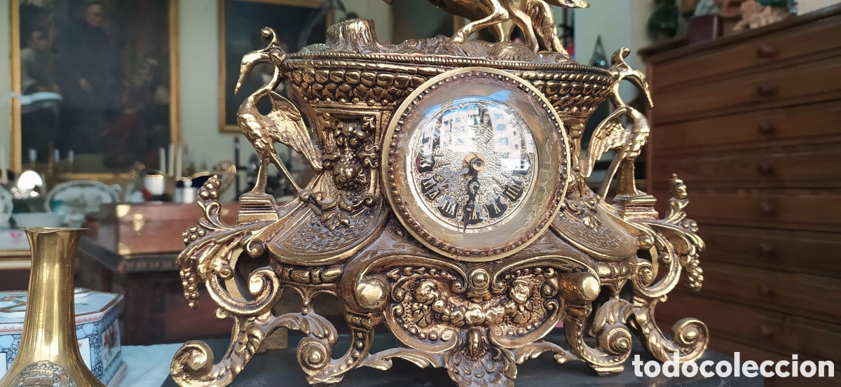 Vintage: Reloj Frances de bronce siglo XIX - Foto 14