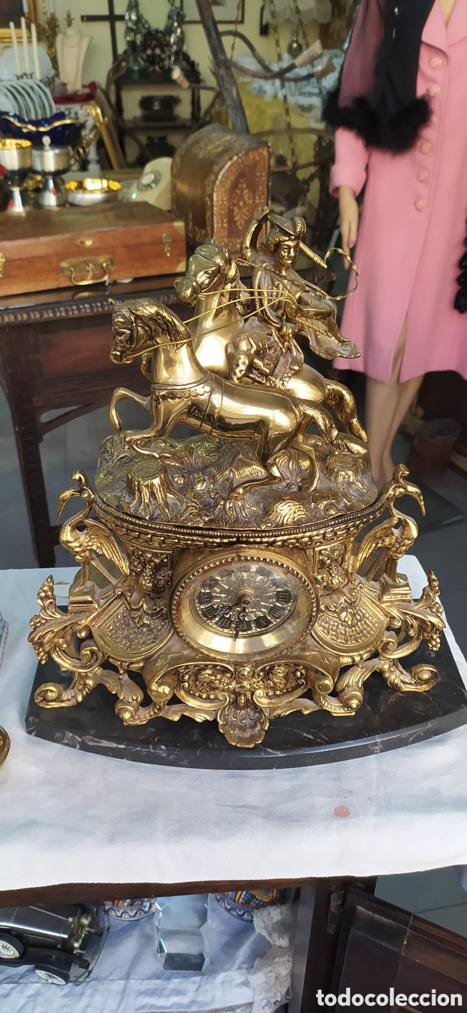 Vintage: Reloj Frances de bronce siglo XIX - Foto 1