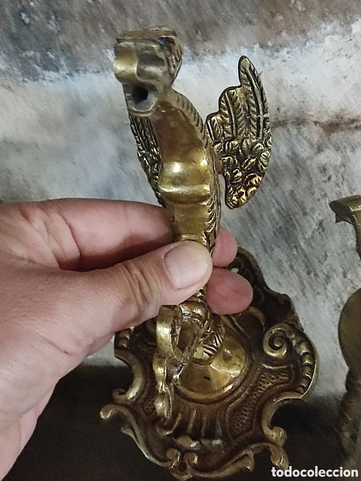 Vintage: L&aacute;mpara bronce y cristal - Foto 8