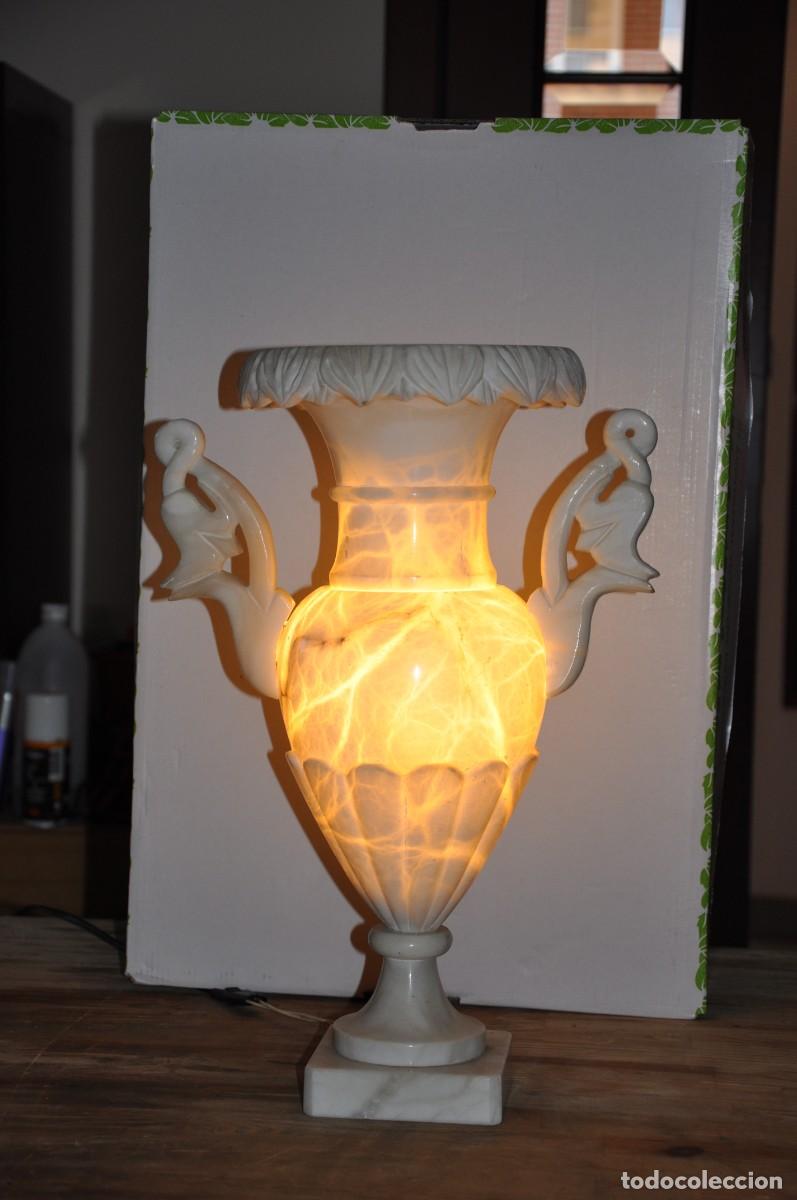 Vintage: LUZ FORMA JARRA EN ALABASTRO - Foto 1