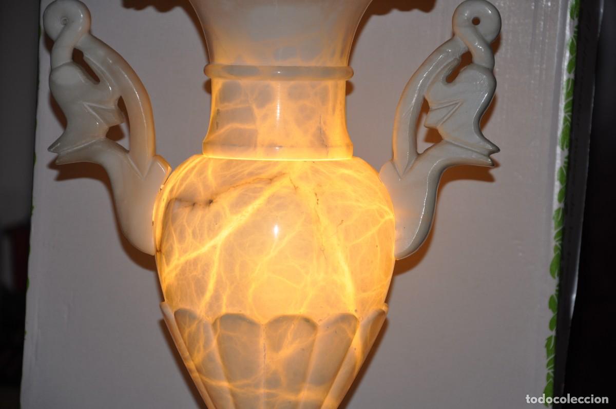 Vintage: LUZ FORMA JARRA EN ALABASTRO - Foto 2