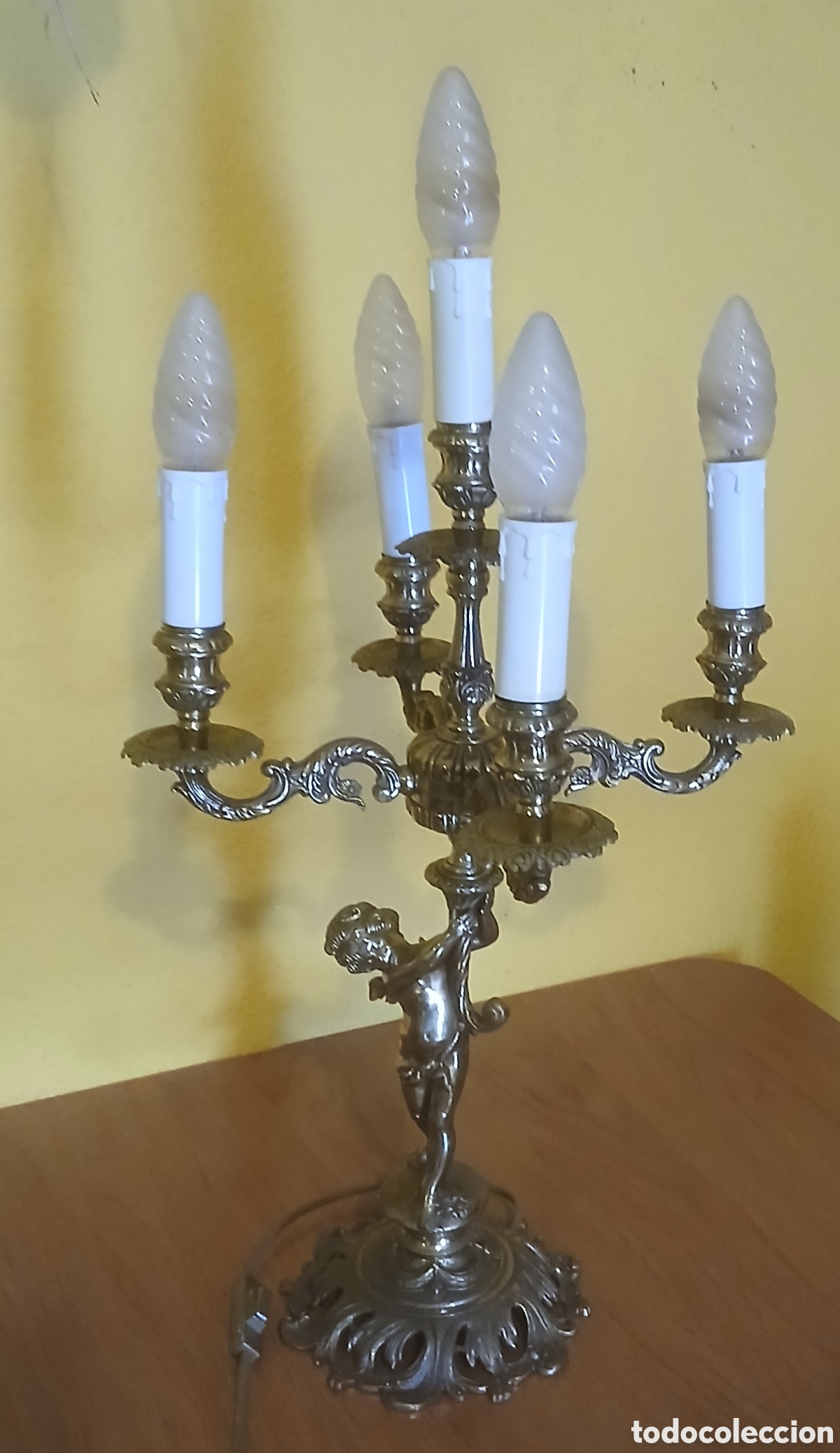 Vintage: Pareja de Candelabros de bronze con 5 luces - Foto 2