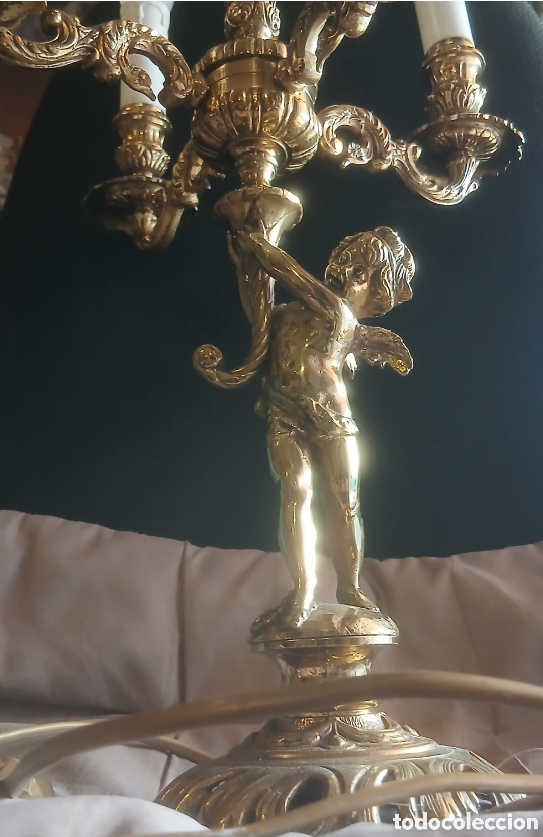 Vintage: Pareja de Candelabros de bronze con 5 luces - Foto 8
