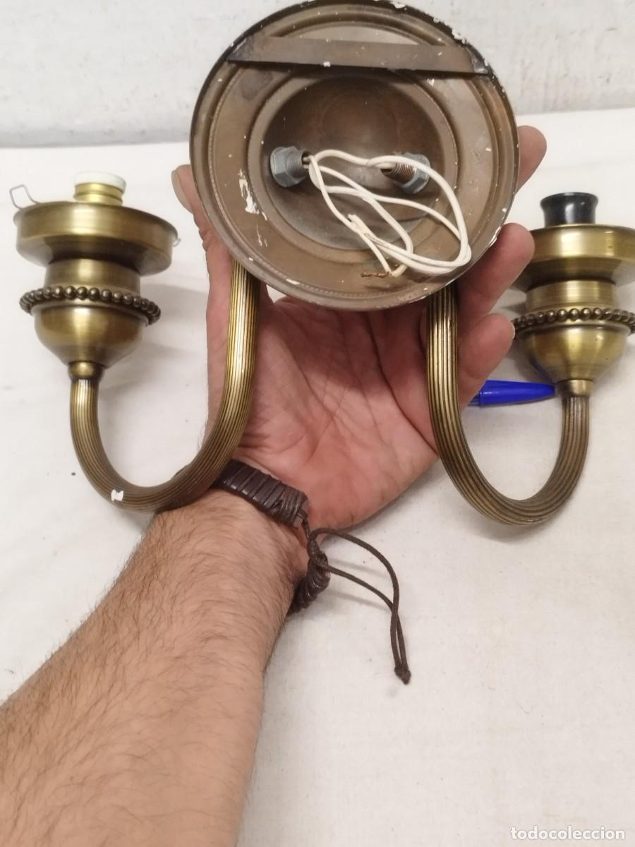Vintage: Antiguo aplique, lampara de pared con dos luces. - Foto 11