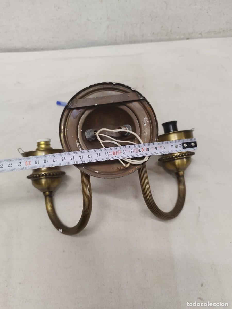 Vintage: Antiguo aplique, lampara de pared con dos luces. - Foto 15