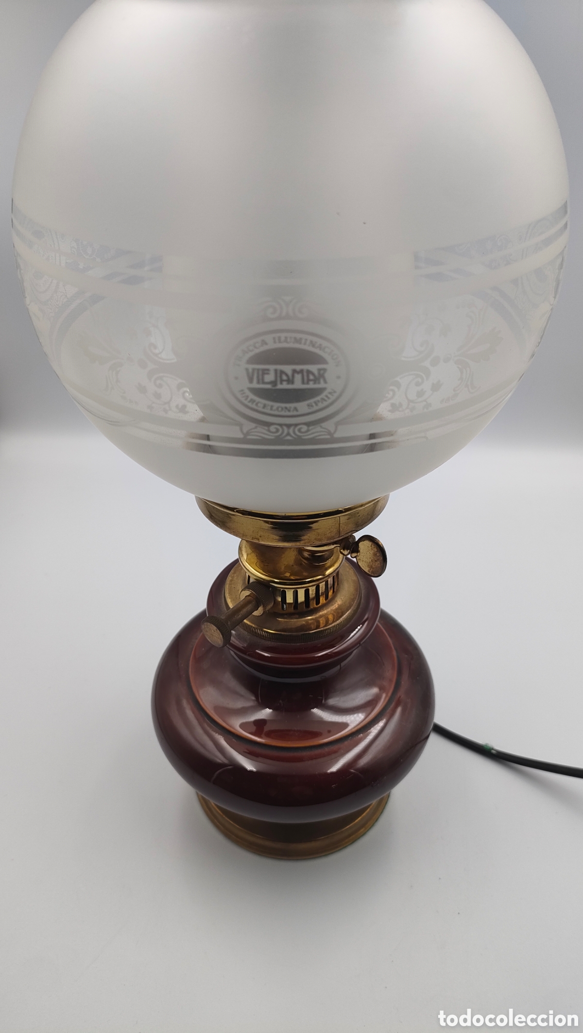 Vintage: Lampara de mesa quinqu&eacute; Viejamar - Foto 2