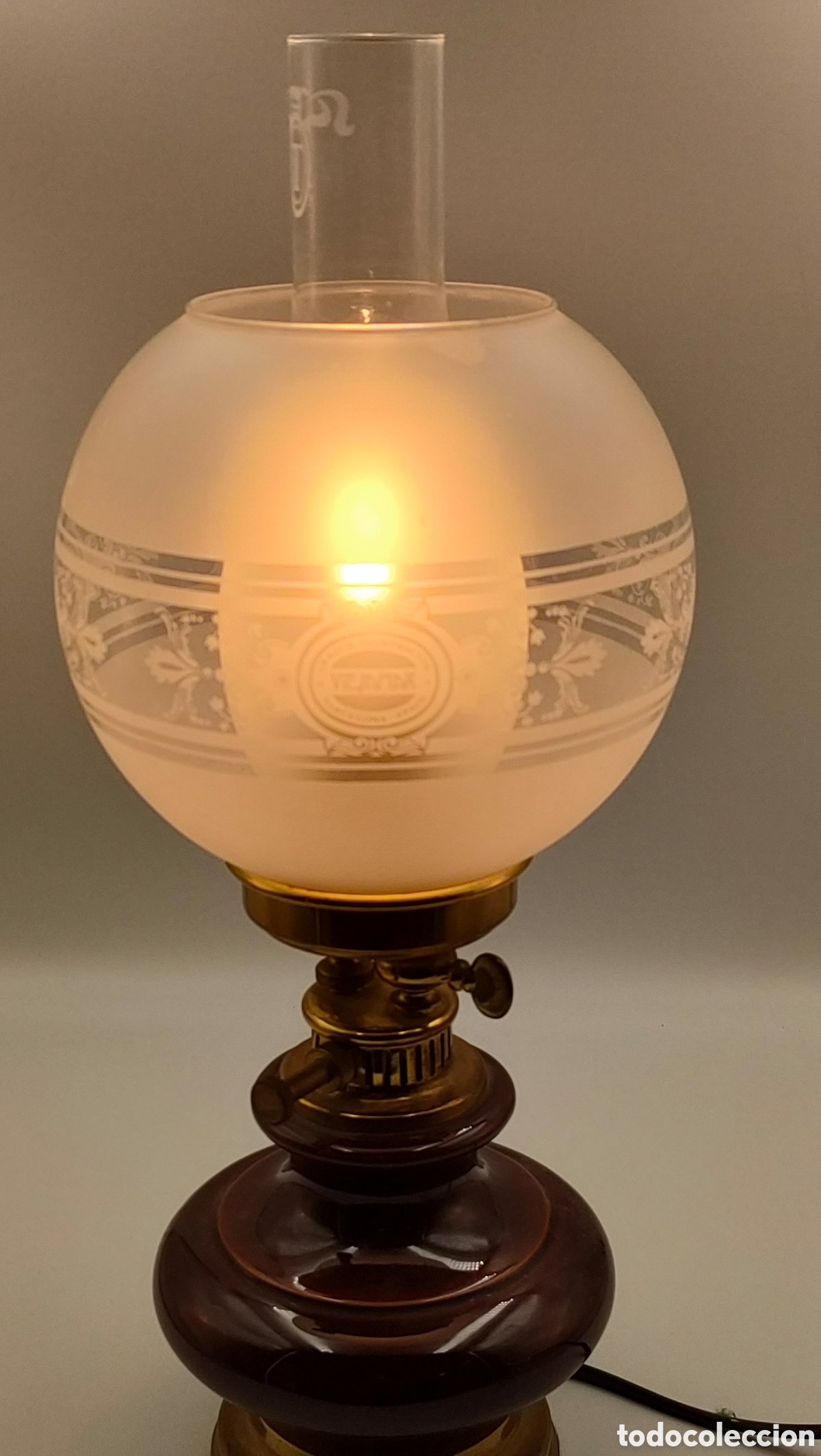Vintage: Lampara de mesa quinqu&eacute; Viejamar - Foto 6