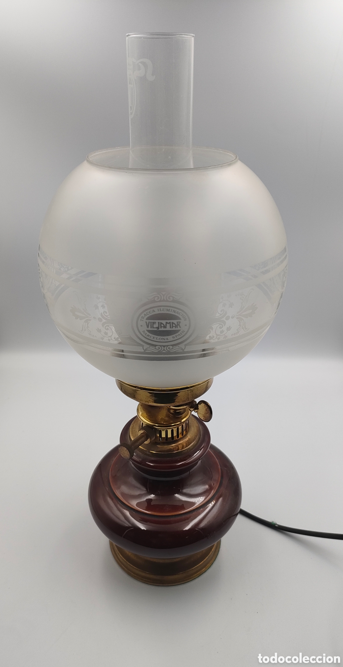 Vintage: Lampara de mesa quinqu&eacute; Viejamar - Foto 1