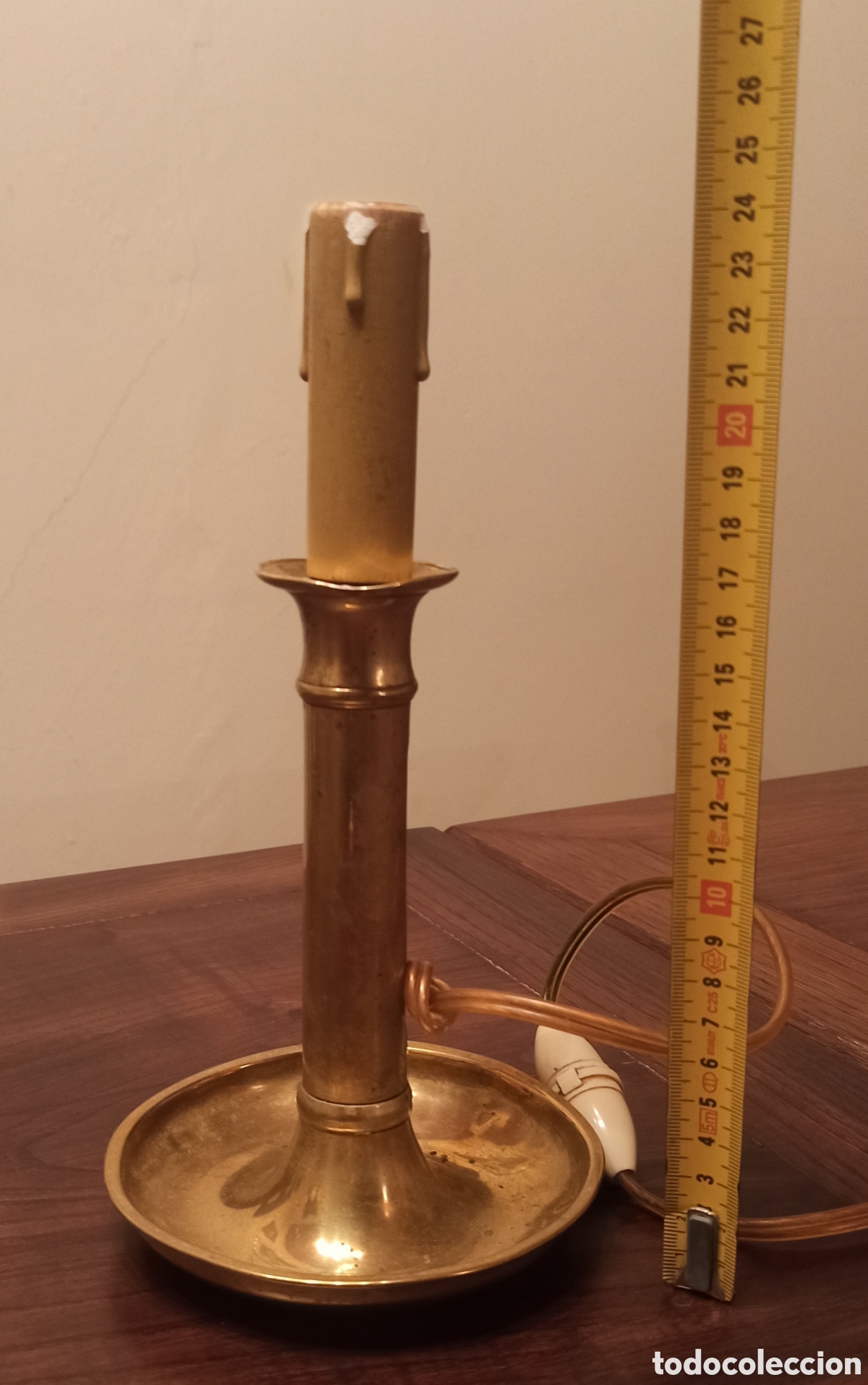 Vintage: L&aacute;mpara candelabro lat&oacute;n - Foto 2